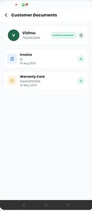 EEVA Motors Dealer App – Documents screen